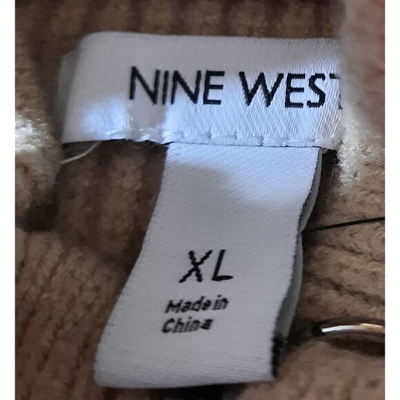 Nine West Sequin Striped Half Zip Mock Neck‎ Pullover Sweater - XL - Picture 8 of 8